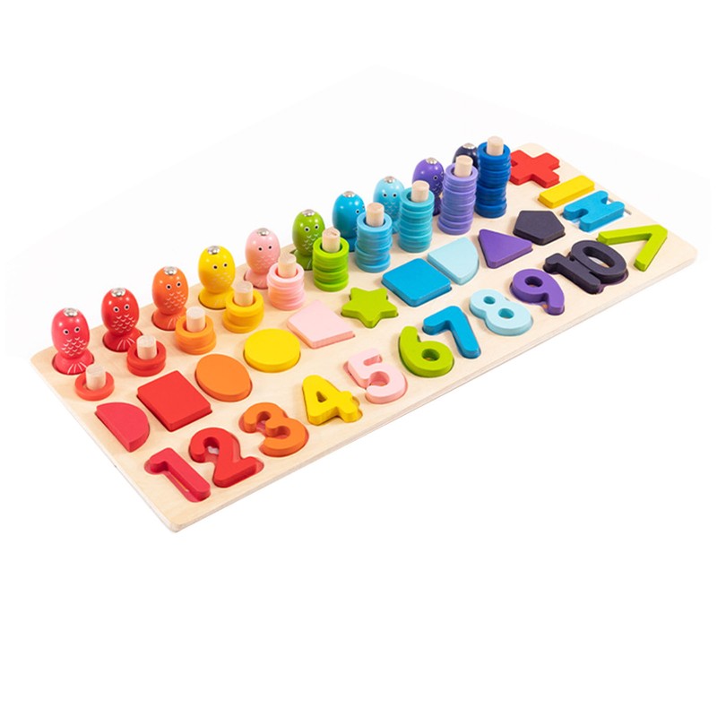 Number Sorting Toys 10 Shapes 1 to 10 Numbers Wooden