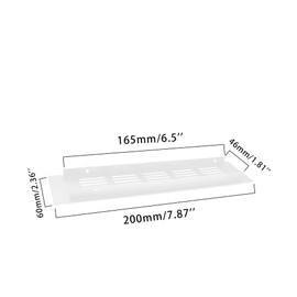 2PCS Air Vent Cover,TTZEZE Aluminium Alloy Rectangle Vent Covers for Home Wall Ceiling Floor Register Grille Register Ventilation Register Grille for Wardrobe Cabinet Bathroom Kitchen White 60*200mm