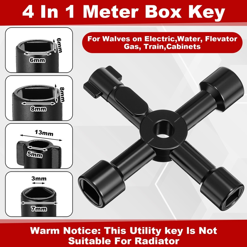 Lanties 5 Pcs Angle Stop Wrench Kit Plumbing Tool, Compression