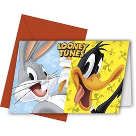 Unique Party 72168 - Looney Tunes Party Invitations, Pack of 6