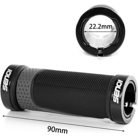 SENQI Bike Grips, Lightweight Bicycle Grips 130mm & 130mm, 130mm & 90mm, 90mm and 90mm, Fits 22.2mm Handlebars, Non-Slip Grips, Suitable for Multi-Speed Bikes, Mountain Bikes,