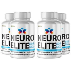 Pelican Vitamins Neuro Elite- Brain & Cognitve Support -4 Bottles- 240 Capsules