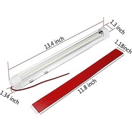 Megrezo 12 Volt LED Lights Bar, Warm White 3000K 13.4 Inch 99 LED 5W 500 Lumens, LED Car Interior Light Strip with Switch for RV Boat Trailer Camper, Pack of 2