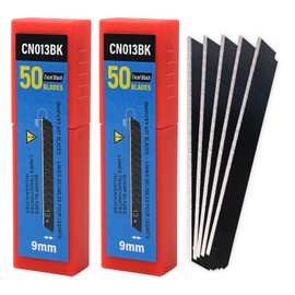 Gomake 9mm Utility Knife Replacement Blades, 60 Degree Snap Off Carbon Steel Blades for Retractable Cutting Knives, Hobby, Craft Knife, Box Cutter 100PCS-Black