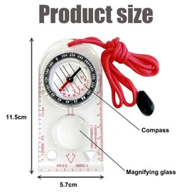 Compass Navigation - Professional Hiking Compass with Adjustable Declination, Waterproof, Glow-in-the-Dark Dial - Ideal for Camping, Survival, Orienteering & Outdoor Adventures