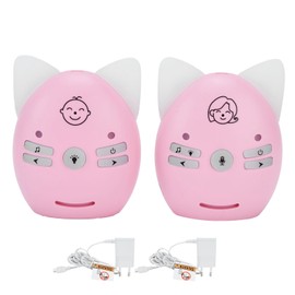 V30 Digital Audio Baby Monitor Portable Alarm Sensitive Wireless Two Way Baby Cry DetectorPink EU Plug 100‑240V