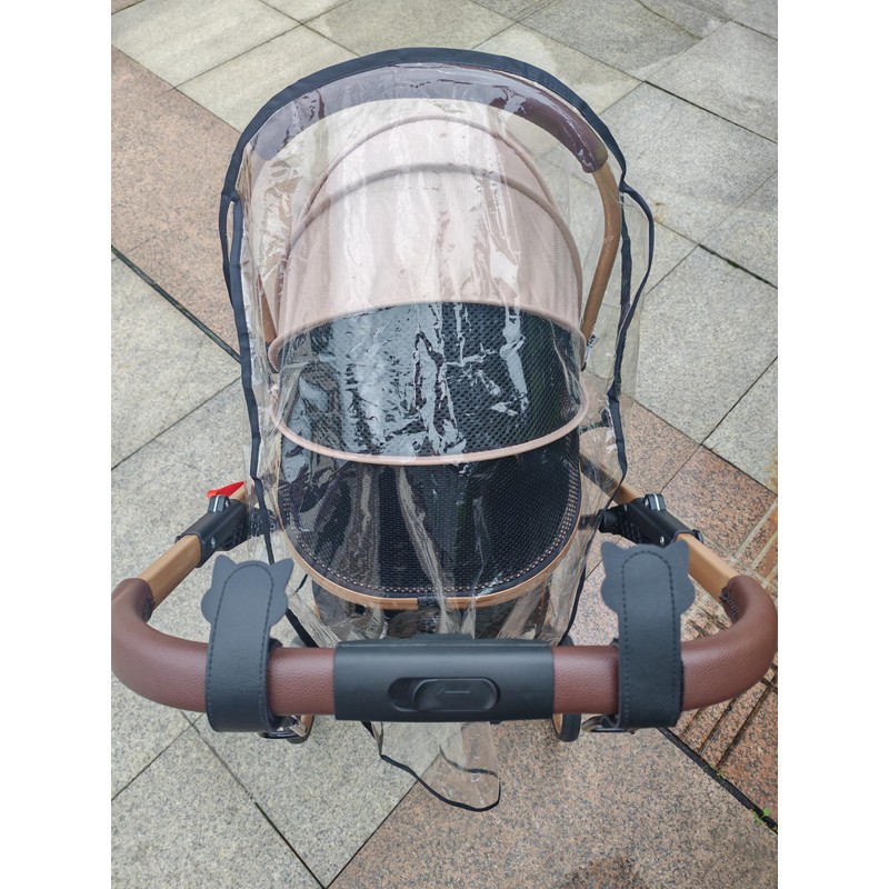 MILA&LOUIS Rain Cover for Pet Carts, Includes 2 Leather Hooks,