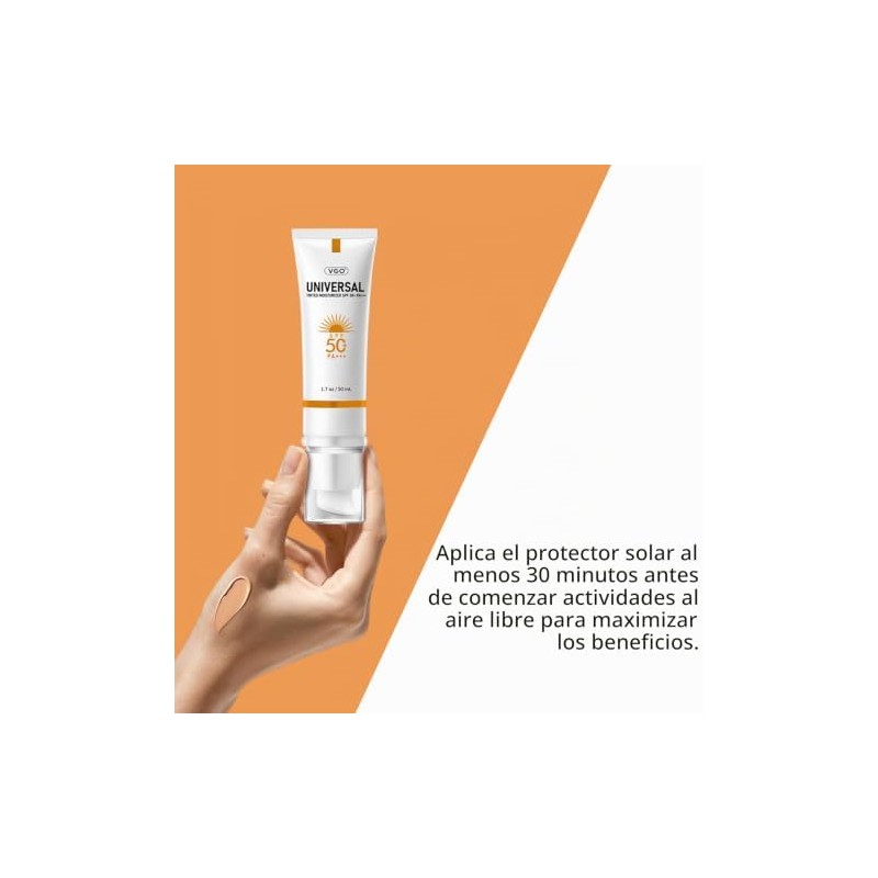 VGO Protector Solar Tintado Para Rostro Spf 50, Crema Solar