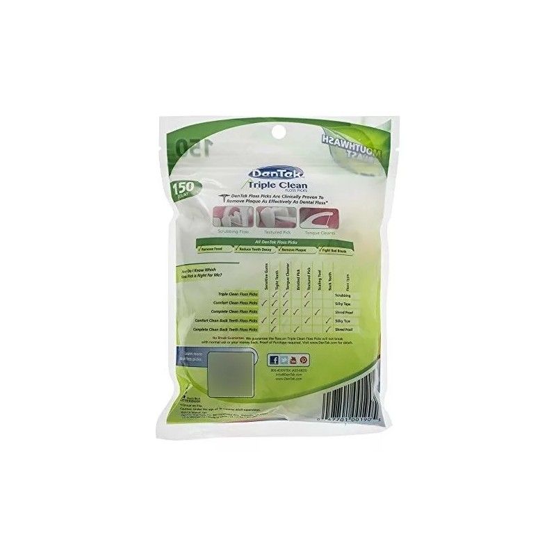 - Dentek Triple Clean Floss Elecciones, 150 Count (paquete De
