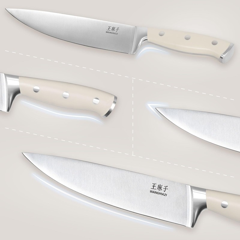 WANGMAZI Premium Knife Set,High Carbon Stainless Steel Forged,Sharp Knives Set
