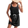 WNEEDU Summer Dress Women's Sleeveless Beach Dress Women's Scoop Neck