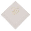 Weddingstar 3-Ply Gold Foil Cocktail Napkins Grey - Double Hearts