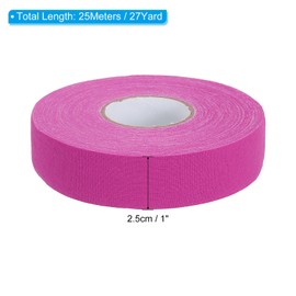 PATIKIL Hockey Tape 1 Inch X27 Yard Multi-Purpose Handle Protector for Hockey Stick Blade Baseball Bat Rose Red