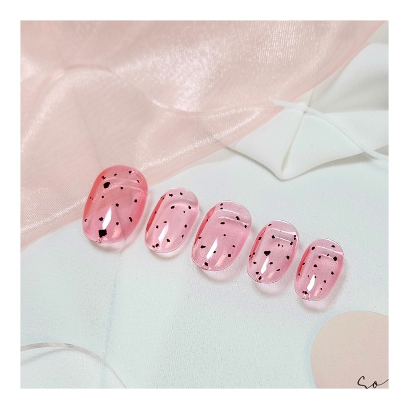 Strawberry Cow Nail Tips - Oval / 딸기카우 네일팁 -