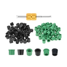 Mtsooning 100 PCS HVAC 1/4" Quick Coupler Charging Gaskets, O-Ring Rubber Seals Gaskets with Valve Core Remover Tool for Air Conditioning Refrigeration Charging Hose