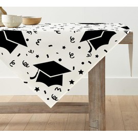 Artoid Mode Uni Graduation Hat 2025 Student Hat Graduation Party Table Linen Kitchen Table Dining Table Decoration Indoor Holiday Party Decor 85 x 85 cm