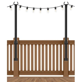 Beizelte 2 Pack 5Ft String Light Poles,Outside String Lights,Outdoor Light Poles,Metal Poles Stand for Patio,Backyard,Deck
