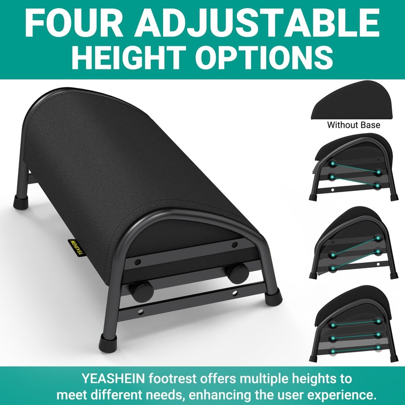 YEASHEIN Adjustable Foot Rest for Under Desk at Work, Ergonomic