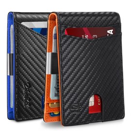 Zitahli Leather RFID Blocking Bifold Minimalist Wallet - Color: Midnight