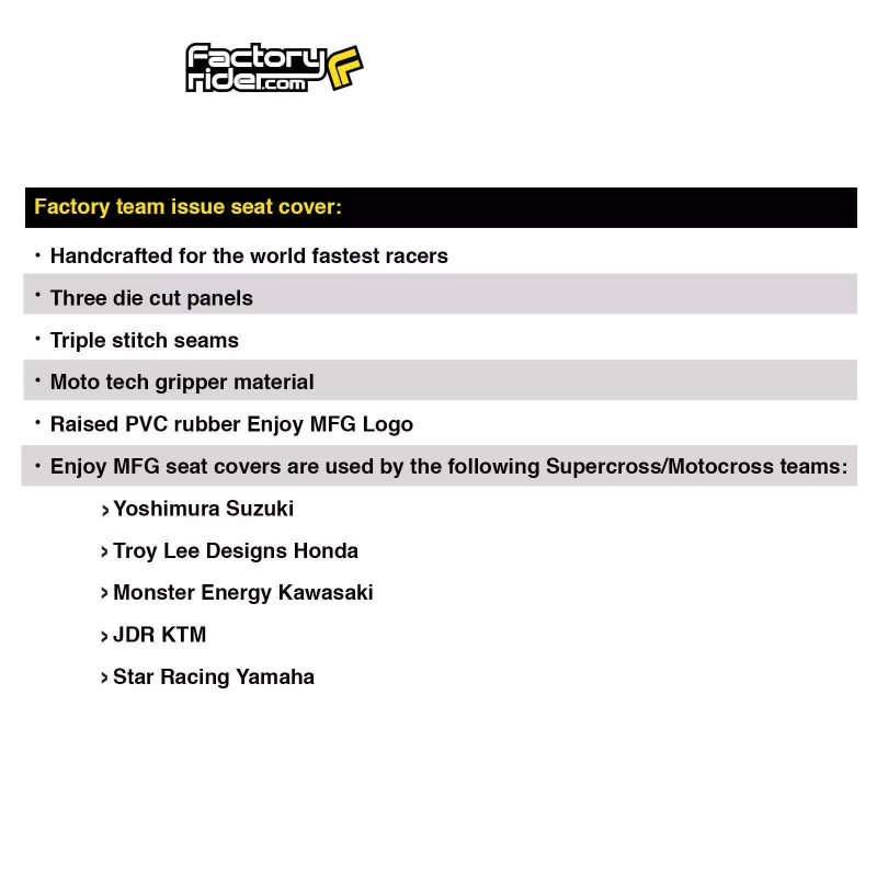 Enjoy MFG 2004-2012 HONDA CRF 80 100 SEAT COVER by