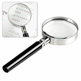 10X Handheld Magnifier Magnifying Glass Handle Low Vision Aid 50mm High Magnification for Reading, Senior, Map, Inspection, Handcraft Hobby