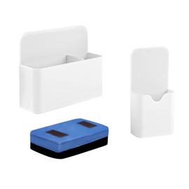 Magnetischer Stiftehalter 2 Stück,Zubehör mit Whiteboard Schwamm Magnetisch, Markerhalterung für Whiteboard, Kühlschrank, Büro und Schule
