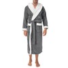 DAVID ARCHY Men's Hooded Fleece Robe Double Layer Bonded Velvet