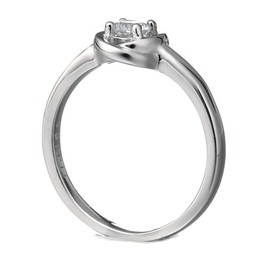 Esprit women's ring in rhodium-plated 925 silver with round-cut white zirconia, Silver