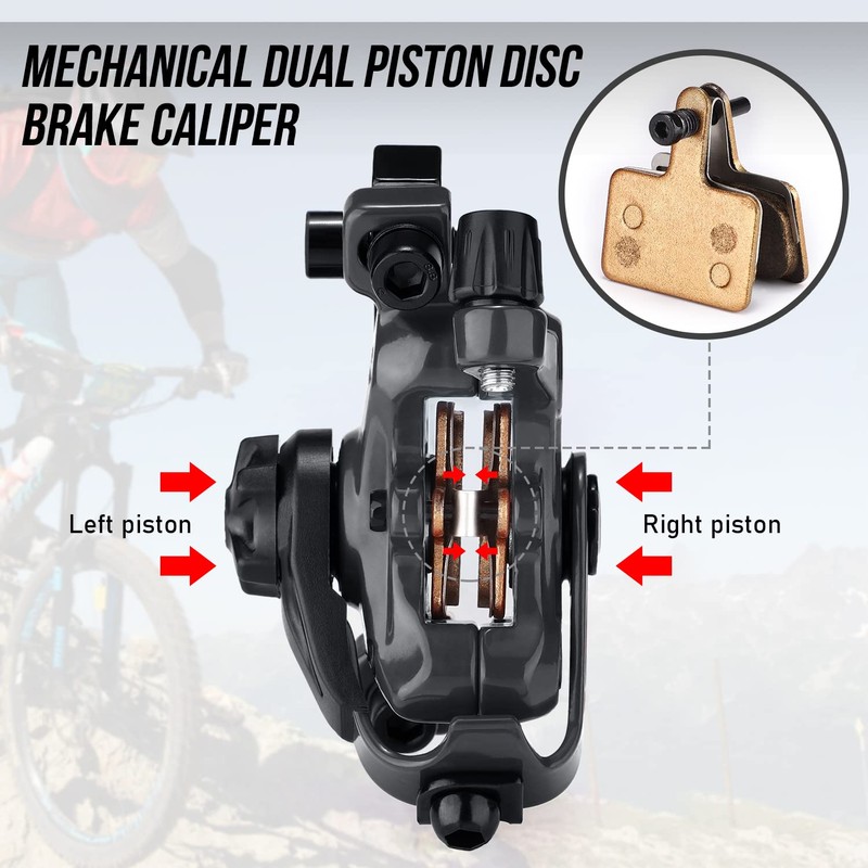 TOBWOLF 1 Pair Mechanical Disc Brake Kit, MTB Front &