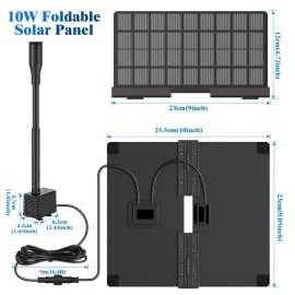 AISITIN Solar Powered Water Fountain Pump with 6 Nozzle,for Ponds,Pool,Fis