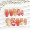 24Pcs Summer Beach Press on Nails Medium Almond Fake Nails