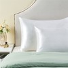 BEDELITE Satin Pillowcase with Zipper 2 Pack, White Pillow Cases
