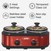 Sunvivi Double Slow Cooker,2 Pot Small Mini Crock Buffet Servers