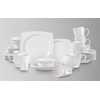 HomeVss, New Bone China Dinnerware SEt, Rim Square Shape, 40pc