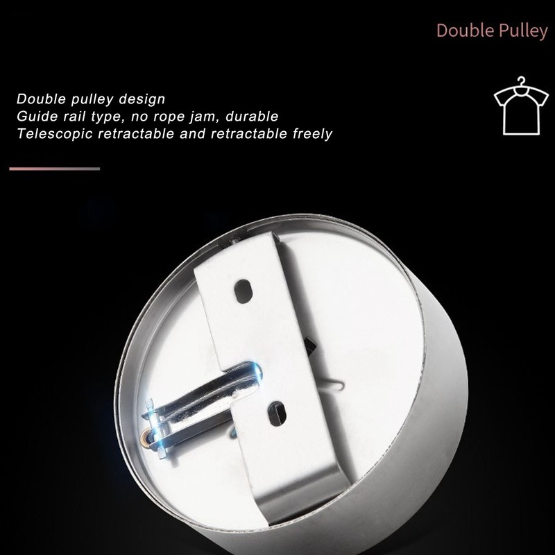 Retractable Clothesline 304 Stainless Steel Safety Auto Retraction Double Pulley