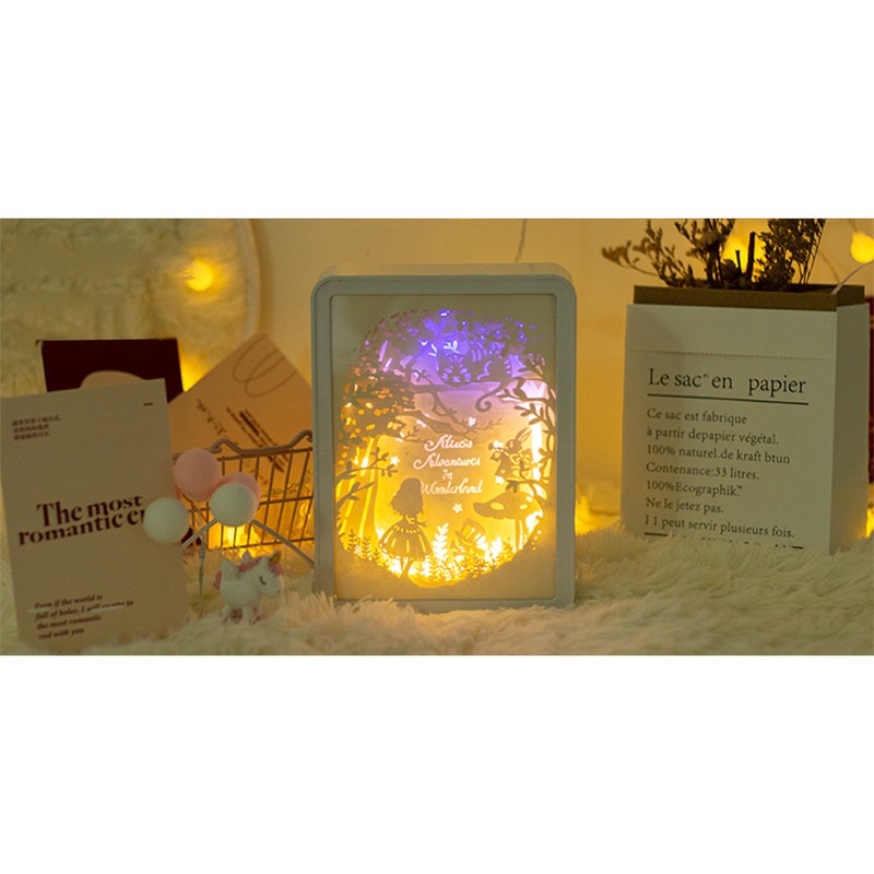 Papercut Light Box Soft Warm Light Romantic USB Battery Powered