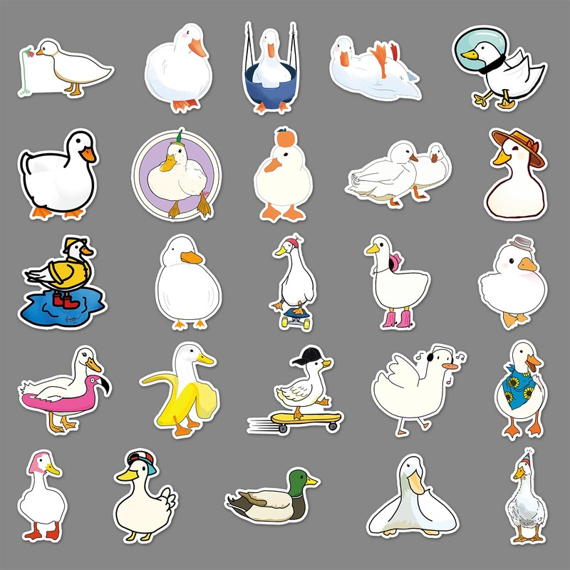 Duck Sticker Set 50 Pieces Cute Decoration for Car Laptop