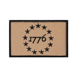 1776 Patriot Tactical Morale Patch Milltary Bordado Aplique Gancho y Bucle Emblema (marrón)