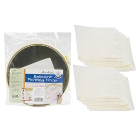Aunt Martha’s Ballpoint Metal Painting Hoop (10”) Bundle with Replacement Blotters (12 sheets)