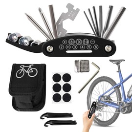 Cycling Patch Repair Kit - Rust-Proof Cycle Tire Patch Kit | Waterproof Repairing Accessories, Bike Multitools Set for Outdoor Activities