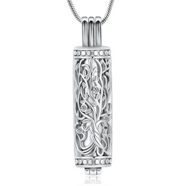 memorial jewelry Cylinder Cremation Jewelry Tree of Life Urn Ashes Necklace for Women Men Vial Cremation Ash Pendant Loved One