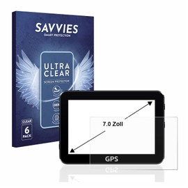 6x Savvies screen protectors for GPS PDAs with 17.8 cm (7.0 Zoll) [152.5 x 91.5 mm) Screen Protector – Clear