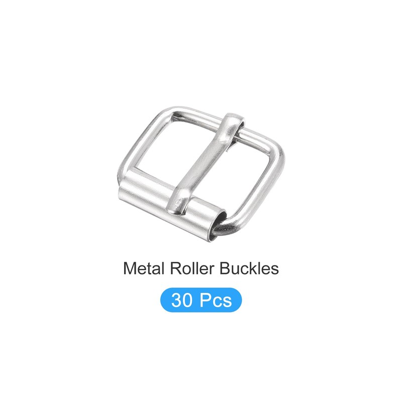 METALLIXITY Metal Roller Buckles (15mm/0.59inch) 30Pcs, Metal Belt Buckle Single