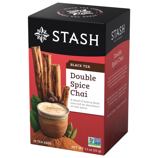 Stash Tea Double Spice Chai Black Tea, 6 Boxes With 18 Tea Bags Each (108 Tea Bags Total)