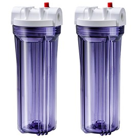 Ispring Hc14X2 Transparent Water Filter Housings 10Inch 1/2Inch Inlet/Outlet, Ro/Aquarium, 2Pack