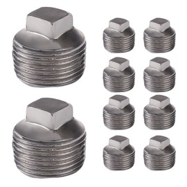 3/4" Pipe Fittings Male Cap - Home Expert 10 Pack Malleable Cast Iron Male Square Caps Threaded Pipe Fittings for Industrial Pipe Shelves Bracket, Vintage Industrial Pipe Furniture