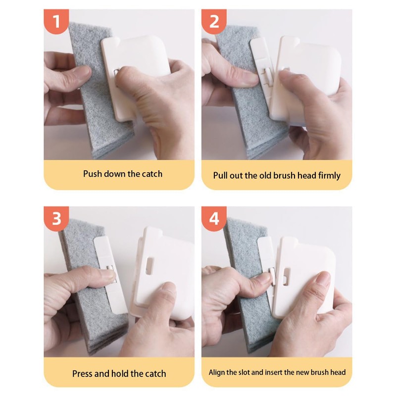 3-Piece 2-in-1 Groove Cleaning Brush Window Track Cleaning Tool with