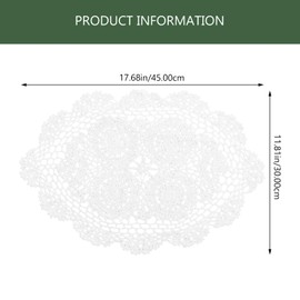 HEMOTON Woven Placemats Crochet Placemats Lace Doilies Handmade Embroidered Table Mats Heat Resistant Cotton Doilies Cloth Lace Coasters Table Topper for Wedding Birthday Party White Round Placemats