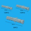 300 PCS White Wall Plugs, Expansion Nail Plugs, Plastic Screw