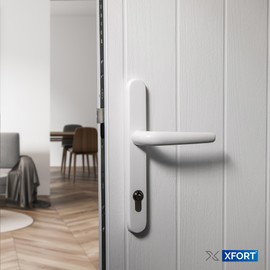 Schlosser Technik Ultra UPVC Door Handle Sprung 92PZ 210mm Screw Centres Double Glazing Pair Set (White)